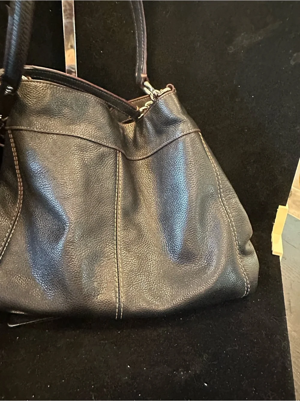 Coach 2022 Lexy Shoulder Bag in black Pebbled Leather Studded Embellishment